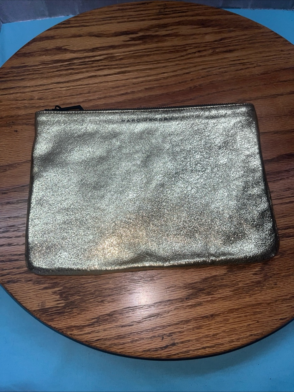 MARC JACOBS Target Neiman Marcus Metallic Gold Zip Pouch